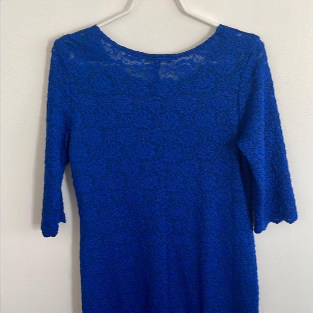Jessica Blue Sheath Dress 3/4 Sleeve Scoop Neck - Picture 3 of 3
